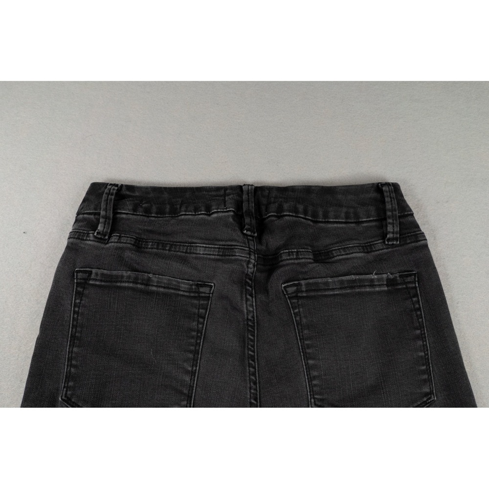 Frame Le Crop Mini Boot Jeans Women's 28 Black Raw Hem Cropped Stretch Denim - Picture 11 of 12